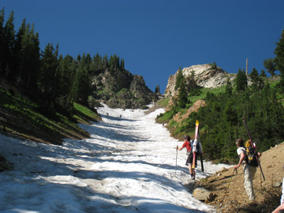 Chapter 5: Steve (left) and Drew climbing up Gunsight, August 6, 2011